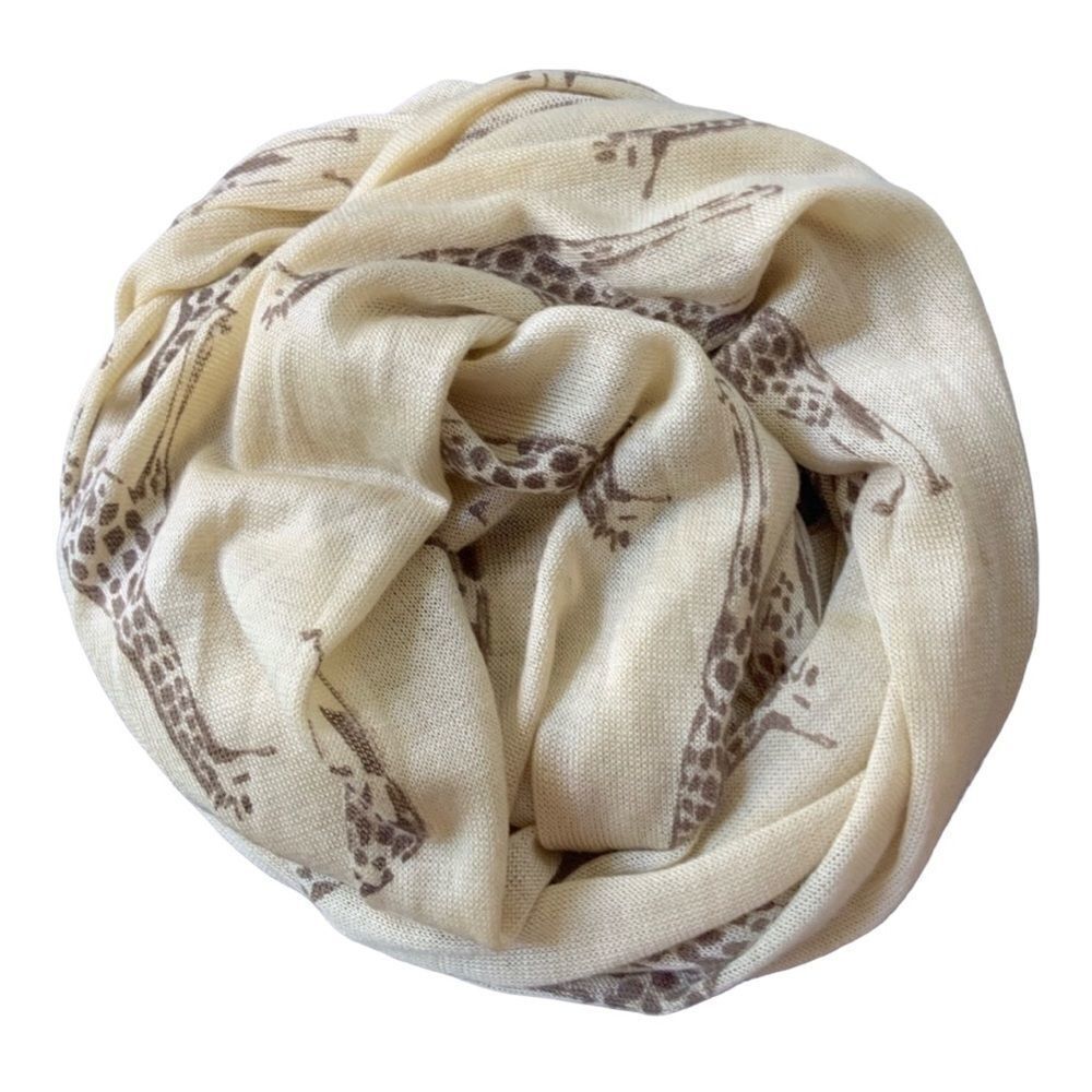 Chic Brand Infiniti Scarf Giraffe Print Acrylic Light Yellow